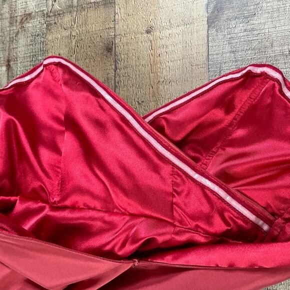 Jenny Yoo Collection Silk Mini Strapless Dress Coral Pink Size 2 - Picture 8 of 11